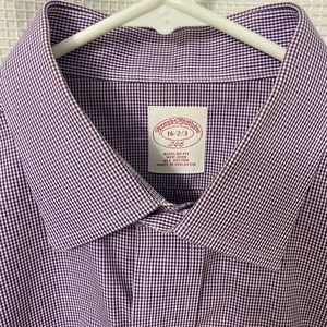 Purple Checked Brooks Brothers Button Down 16 - 2/3
